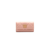 Chanel 19 Long Flap Wallet Pink