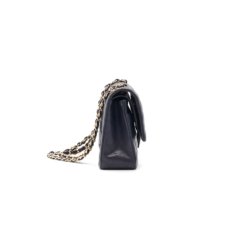 Chanel medium 25cm Classiccal double flap cavier Navy L year 2020