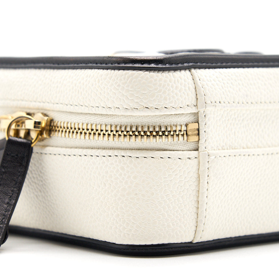 Chanel Caviar Small Vanity case black & white