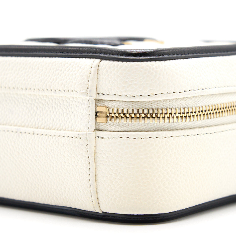 Chanel Caviar Small Vanity case black & white