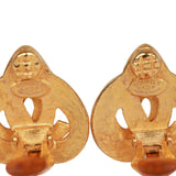 Chanel Vintage 24K Gold Plated CC Heart Earrings