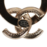 Chanel Gold Circle CC Logo Faux Crystal Earrings