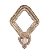 Chanel Gold and Pink "CC" Logo Rhombus Earrings