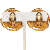 Chanel Vintage 24K Gold Plated White Gripoix Earrings