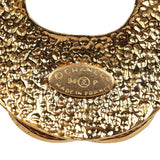 Chanel Vintage Large CC Quilted Knocker Hoop Earrings Gold Hardware