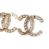 Chanel Small Crystal CC Stud Earrings Gold Hardware