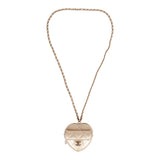 Chanel CC In Love Heart Necklace Bag Gold Lambskin Light Gold Hardware