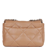 Chanel Medium 19 Flap Bag Dark Beige Calfskin Mixed Hardware