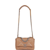 Chanel Medium 19 Flap Bag Dark Beige Calfskin Mixed Hardware