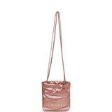 Chanel Mini 22 Bag Rose Gold Iridescent Calfskin Rose Gold Hardware
