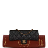 Chanel Classic Flap Gabrielle Brasserie Menu Clutch Burgundy and Black Lambskin Antique Gold Hardware
