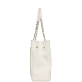 Chanel Large Classic Timeless Tote White Caviar Light Gold Hardware
