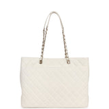 Chanel Large Classic Timeless Tote White Caviar Light Gold Hardware
