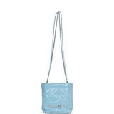 Chanel Mini 22 Bag Light Blue Calfskin Silver Hardware