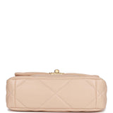 Chanel Medium 19 Flap Bag Beige Calfskin Mixed Hardware