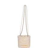 Chanel Mini 22 Bag Champagne Iridescent Calfskin Gold Hardware