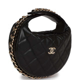 Chanel Chain Around Mini Pouch Black Lambskin Light Gold Hardware