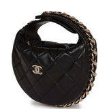 Chanel Chain Around Mini Pouch Black Lambskin Light Gold Hardware