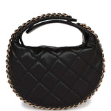 Chanel Chain Around Mini Pouch Black Lambskin Light Gold Hardware