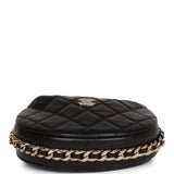 Chanel Chain Around Mini Pouch Black Lambskin Light Gold Hardware