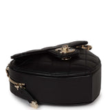 Chanel Chain Heart Clutch Black Lambskin Gold Hardware