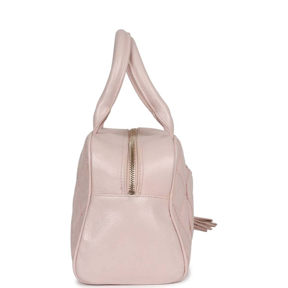 Chanel Vintage Timeless Bowler Light Pink Caviar Gold Hardware