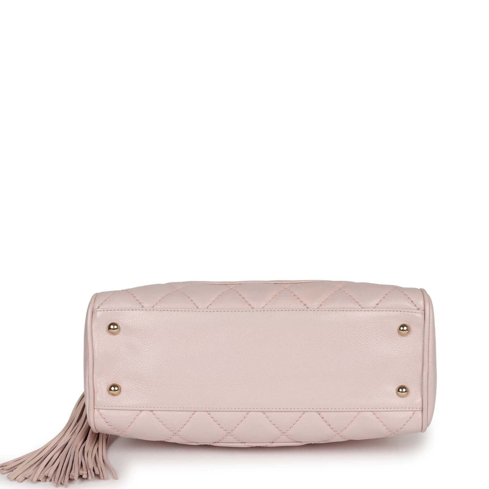 Chanel Vintage Timeless Bowler Light Pink Caviar Gold Hardware