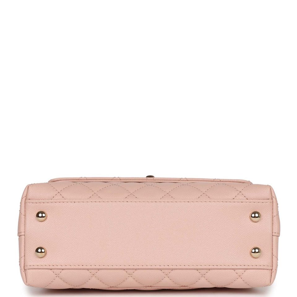 Chanel Small Coco Handle Light Pink Caviar Light Gold Hardware