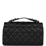 Chanel City Rock Medium Flap Black Goatskin Ruthenium Hardware