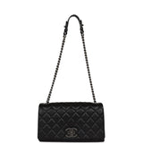 Chanel City Rock Medium Flap Black Goatskin Ruthenium Hardware