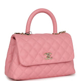 Chanel Small Coco Handle Dark Pink Caviar Light Gold Hardware