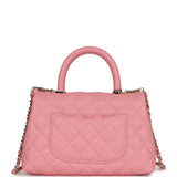 Chanel Small Coco Handle Dark Pink Caviar Light Gold Hardware