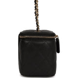 Chanel Small Classic Vanity Case Black Caviar Light Gold Hardware
