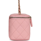 Chanel Small Classic Vanity Case Pink Caviar Light Gold Hardware