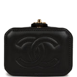 Chanel Mini Vanity Case Chain Clutch Black Lambskin Gold Hardware