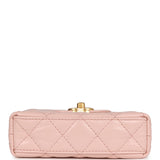 Chanel Nano Kelly Shopper Pink Shiny Aged Calfskin Brushed Gold Hardware