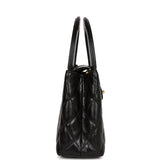 Chanel Small Kelly Shopper Black Shiny Aged Calfskin Brushed Gold Hardware