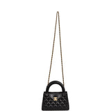 Chanel Small Kelly Shopper Black Shiny Aged Calfskin Brushed Gold Hardware
