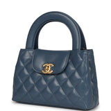 Chanel Small Kelly Shopper Blue Shiny Aged Calfskin Brushed Gold Hardware