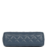 Chanel Small Kelly Shopper Blue Shiny Aged Calfskin Brushed Gold Hardware
