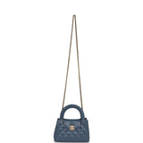 Chanel Small Kelly Shopper Blue Shiny Aged Calfskin Brushed Gold Hardware