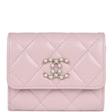 Chanel Mini Crossbody Wallet Pink Caviar Light Gold Hardware