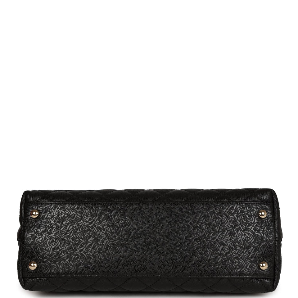 Chanel Small Coco Handle Flap Bag Black Caviar Gold Hardware