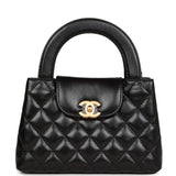 Chanel Small Kelly Shopper Black Shiny Aged Calfskin Brushed Gold Hardware