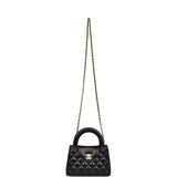 Chanel Small Kelly Shopper Black Shiny Aged Calfskin Brushed Gold Hardware