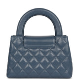 Chanel Small Kelly Shopper Blue Shiny Aged Calfskin Brushed Gold Hardware