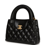 Chanel Small Kelly Shopper Black Shiny Aged Calfskin Brushed Gold Hardware