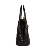 Chanel Small Kelly Shopper Black Shiny Aged Calfskin Brushed Gold Hardware