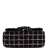 Chanel Mini Camellia Closure Flap Black and Pink Tweed Gold Hardware