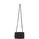 Chanel Mini Camellia Closure Flap Black and Pink Tweed Gold Hardware